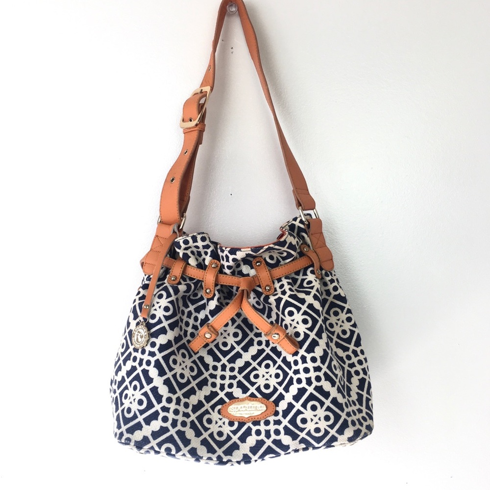 Spartina 449 Blue & White Pattern Linen Bag